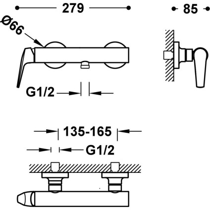 Душевой гарнитур  Tres Fuji 28116701NM