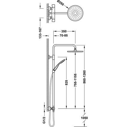 Душевая система  Tres Base plus 21639502NM
