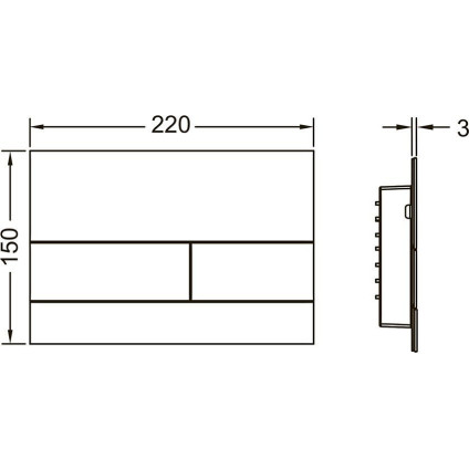 Панель смыва Tece Square II PVD 9240847 (сатин позолоченный)