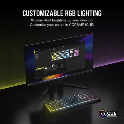 Клавиатура Corsair K55 Core RGB (черный, нет кириллицы)