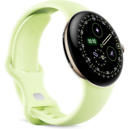 Умные часы Google Pixel Watch 4 41 мм (глянцевый золотистый/лемонграсс, спортивный силиконовый ремешок)