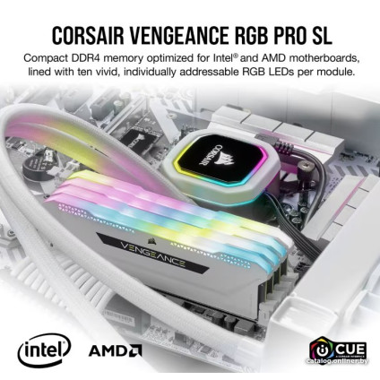 Оперативная память Corsair Vengeance RGB PRO SL 2x8ГБ DDR4 3200 МГц CMH16GX4M2E3200C16W