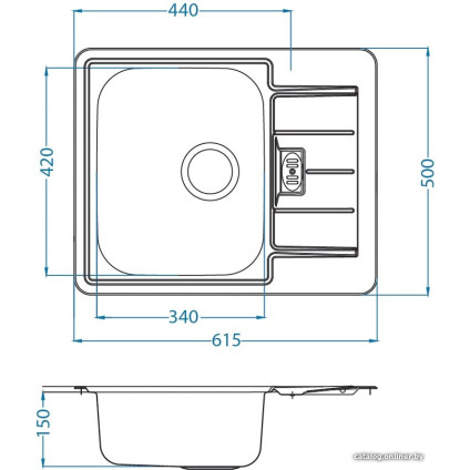 Кухонная мойка Alveus Line 60 (нержавеющая сталь)