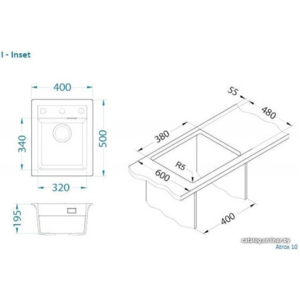 Кухонная мойка Alveus Atrox 10 (бетон)