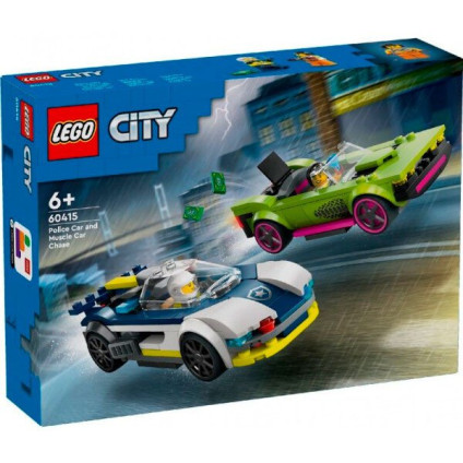 Конструктор LEGO City 60415 Погоня на полицейской машине и маслкаре