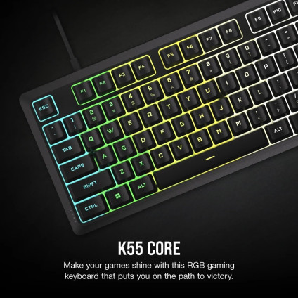 Клавиатура Corsair K55 Core RGB (черный, нет кириллицы)