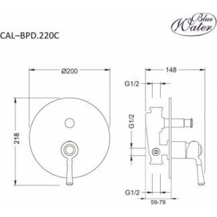 Смеситель Blue Water CAL-BPD.220C