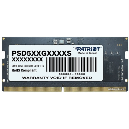 Оперативная память Patriot Signature Line 32ГБ DDR5 SODIMM 4800 МГц PSD532G48002S