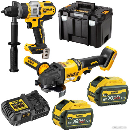 DeWalt DCK2016T2T (шуруповерт, УШМ, кейс)