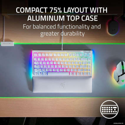 Клавиатура Razer BlackWidow V4 75% (белый, нет кириллицы)