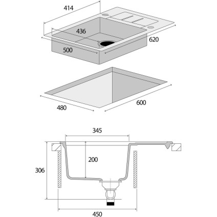Кухонная мойка Concept Dg05C45Bc