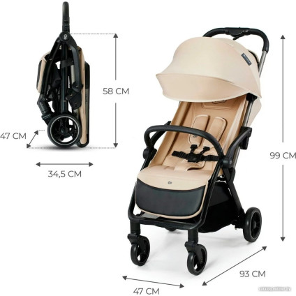Коляска прогулочная «книга» KinderKraft Apino (бежевый)