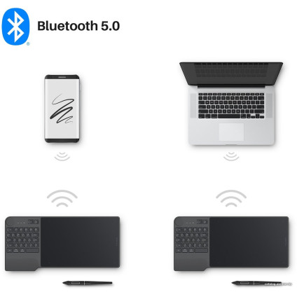 Графический планшет Huion Inspiroy Keydial KD200 (черный)