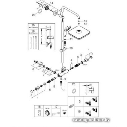 Душевая система  Grohe QuickFix Vitalio Start 250 CUBE 26697000