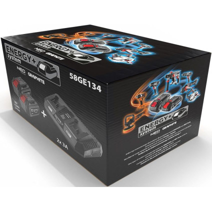 Аккумулятор с зарядным устройством GRAPHITE 58GE134 (18В/4 Ah + 18В)